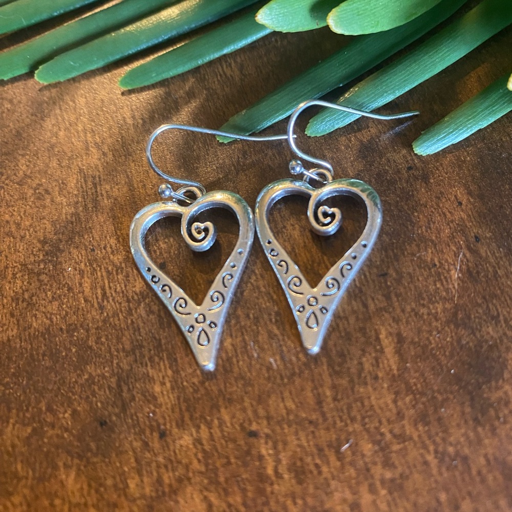 New Silver Heart Earrings